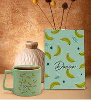 BK Gift Kişiye Özel İsimli Yeşil Sert Kapaklı Defter ve Middle Kupa Seti, Arkadaşa Hediye, Yeni İş Hediyesi, Doğum Günü Hediyesi-1 (Model 4)