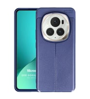 Microsonic Honor Magic 6 Pro Kılıf Deri Dokulu Silikon Siyah (Lacivert)
