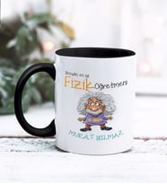 Fizik Öğretmeni Tasarımlı Kişiye Özel Kupa Bardak (Siyah)