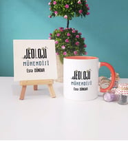 Jeoloji Mühendisi Kupa Bardak Lacivert Dekoratif Taş Baskı (Model 6)