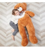 SOLEMİA - 130 cm Sevimli Papyonlu Büyük Peluş Ayıcık, % 100 Yerli İmalat (Kahverengi)