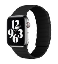 Apple Watch 7/8/9 41mm Kordon Renkli Strap Deri Loop Kordon (Siyah)