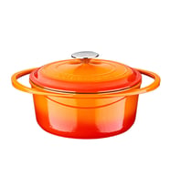 Lava Döküm Yuvarlak Tencere Döküm Demir Kapak Heritage Serisi Çap(Ø)24cm (Turuncu)