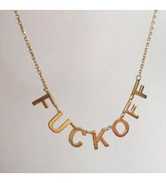 Kişiye Özel 925 Ayar Gümüş Fuck Off Kolye (Gold)