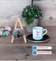 Teyze Daha Cool Türk Kahvesi Fincanı Ahşap Altlıklı ve Fotoğraflı Ahşap Anahtarlık Hediye (Model 7)
