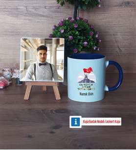 Askere Hediye Fotoğraflı Dekoratif Taş, Kupa Bardak Beyaz Hediye (Model 3)