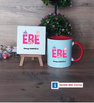 Ebe Dekoratif Taş, Kupa Bardak Kırmızı Hediye (Model 1)