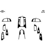 Meriç® Kia Sorento Ön Torpido Kaplama Maun 10 Parça 2011-2016 (Piano Black)