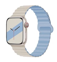 Samsung Galaxy Watch Gear S2 3 41mm 42mm Active 2 40mm 44mm Kordon Double Color (Beyaz-Mavi)