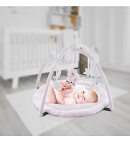 Fil Desenli Oyuncaklı Yumuşak Pamuklı Oyun Halısı Yenidoğan Bebek Aktivite Oyun Matı - Babyjeem (Pembe)