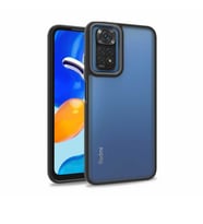 Xiaomi Redmi Note 11 Global Kılıf Case, Kamera Lens Korumalı Elektroplatin Kaplama Sert PC Koruyucu Colourful Platinum Serisi (Siyah)