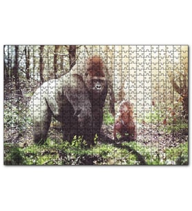 Cakapuzzle Çocuk Ve Goril Görseli  Puzzle Yapboz MDF (Ahşap) (1000 Parça)