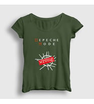 Presmono Kadın Beyaz Wrong Depeche Mode T-Shirt 141537tt (Haki)