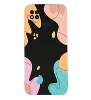 PrintiFy Xiaomi Redmi 9C Uyumlu Lansman Kılıf Karışık Renkler Tasarımlı İçi Kadife Kapak (Siyah)