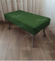 Ayak Ucu Kapı Önü Antre Düz Bench Puf Orta Sehpa Gümüş Ayak 100 cm (Yeşil)