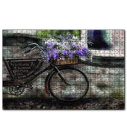 Cakapuzzle Vintage Bisiklet Sepet Lavantalar  Puzzle Yapboz MDF (Ahşap) (1000 Parça)