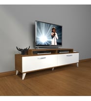 Decoraktiv Ekoflex 4 Slm Retro Tv Ünitesi Tv Sehpası (Beyaz - Kahverengi)