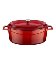 Lava Döküm Oval Tencere. Trendy Serisi Ölçü 21x27cm. (Kırmızı)