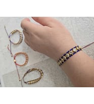 Miyuki Gold Taşlı Bileklik (Lacivert)