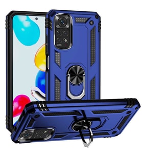 Xiaomi Redmi Note 11S Global Kılıf Yüzüklü Zırh Tank Vega (Mavi)