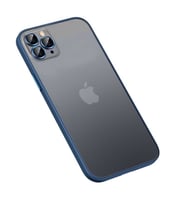 iPhone 13 Pro Max Kılıf Retro Kenar ve Lens Koruyucu Renkli Kılıf (Lacivert)