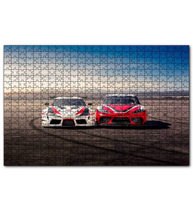 Cakapuzzle Kırmızı ve Beyaz Toyota Supralar  Puzzle Yapboz MDF (Ahşap) (255 Parça)