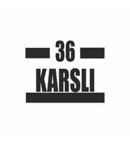 36 Karslı Araba Sticker siyah 16x9 CM (Siyah)