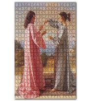 Cakapuzzle Pembe Elbiseli Hanım Gri Elbiseli Nedimesi Puzzle Yapboz MDF(Ahşap) (500 Parça)