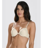 NBB Destekli Push-up Balenli V Yaka Kesim Cuplı Basic Sütyen- 3529 (Ten)