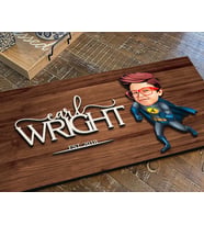 BK Gift Kişiye Özel Süper Kahraman Çocuk Karikatürlü Kabartma Figürlü Ahşap Tablo, Duvar Dekoru, Arkadaşa Hediye, Özel Tasarım Ev Hediyesi-1 (Ceviz)