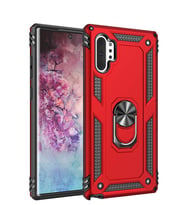 Microsonic Samsung Galaxy Note 10 Plus Kılıf Military Ring Holder (Kırmızı)