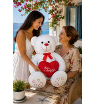 Sevdam Hediyelik 140 cm  Dev Bobo  Seni Seviyorum Kalpli  SEVGİLİYE ÖZEL (Beyaz)