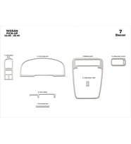 Meriç® Nissan Pick-Up Ön Torpido Kaplama Maun 7 Parça 1998-1999 (Alüminyum)