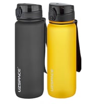 Uzspace 2'li Tritan Matara Seti 800 ml 14 Farklı Renk Seçeneği FiftyFifty (Siyah-Turuncu) (Siyah - Turuncu)