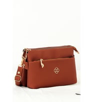 Hub Lacoste 3 Bölmeli Kadın Omuz Çantası BP-4521O (Taba)