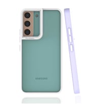 Galaxy S22 Kılıf Zore Mima Kenarları Renkli Silikon Kılıf (Lila)