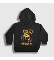 Presmono Unisex Çocuk Kırmızı Soviet ivan Drago Film Rocky Kapüşonlu Sweatshirt 250350tt (Siyah)