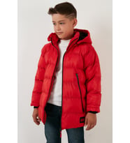 Lela İçi Peluş Astarlı Çıkarılabilir Kapüşonlu Şişme Mont Erkek Çocuk MONT 5763038 (Kırmızı)