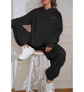 Unisex Back Sırt Baskılı Eşofman Takımı (Siyah)