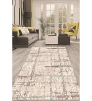 Dijital Kaymaz Taban Yıkanabilir Modern Renkli Salon Halısı Mutfak Halısı Yolluk ND-HT-1355 (Bej)
