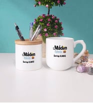 Maden Mühendisi Kupa Bardak Lacivert ve Kalemlik (Model 9)