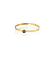 Kadir Jewellery 22 Ayar Altın Kaplama El İşçiliği Zirkon Taşlı Kadın Kelepçe Bilezik (Mor)