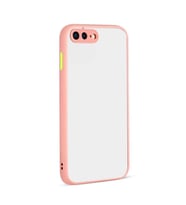 Apple iPhone 7 Plus Kılıf Zore Hux Düğme ve Kapak Zıt Renk Kılıf (Pembe)
