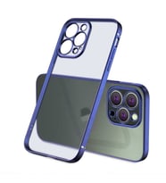 Uyumlu Model Apple iPhone 12 Pro Kılıf Mat Elektroplatin Kaplama Kapak (Mavi)