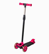 Led Işıklı 3 Tekerlekli Direksiyon Yükseklik Ayarlı Çocuk Scooter (Pembe)