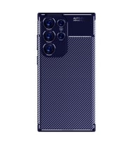 Galaxy S23 Ultra Kılıf Zore Negro Karbon Tasarım Silikon Kılıf (Lacivert)