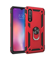 Xiaomi Mi 9 Kılıf Yüzüklü Zırh Tank Vega (Kırmızı)
