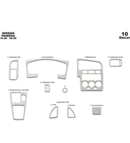 Meriç® Nissan Primera Ön Torpido Kaplama Maun 10 Parça 1996-1999 (Alüminyum)