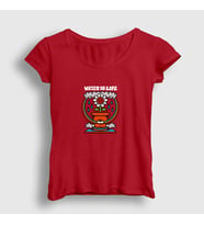 Presmono Kadın Sarı Water Is Life Çiçek T-Shirt 289413tt (Kırmızı)