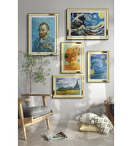 Van Gogh Tablo Sanatsal Ünlü Ressam Çerçeveli Çoklu Tablo Modern Çerçeveler Ev Dekoru ÖZC-450 (Altın)